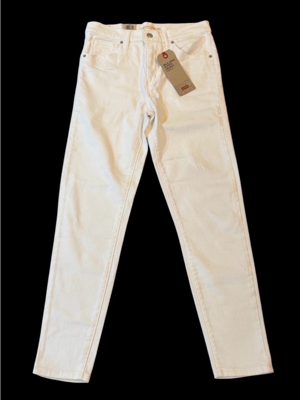 Levi’s Mile High Super Skinny Ankle Jeans W28 White High Rise NWT